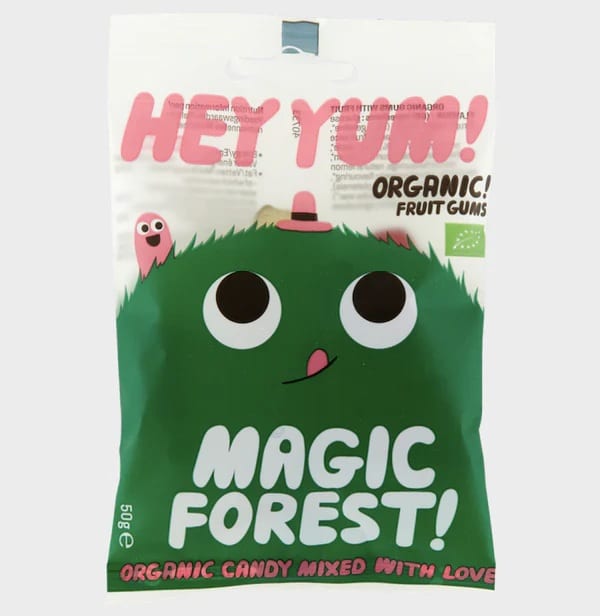 Organic Fruit Gums Magic Forest 50g Green Hey Yum