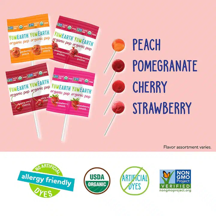 Organic Assorted Lollipops Refill Bag YumEarth