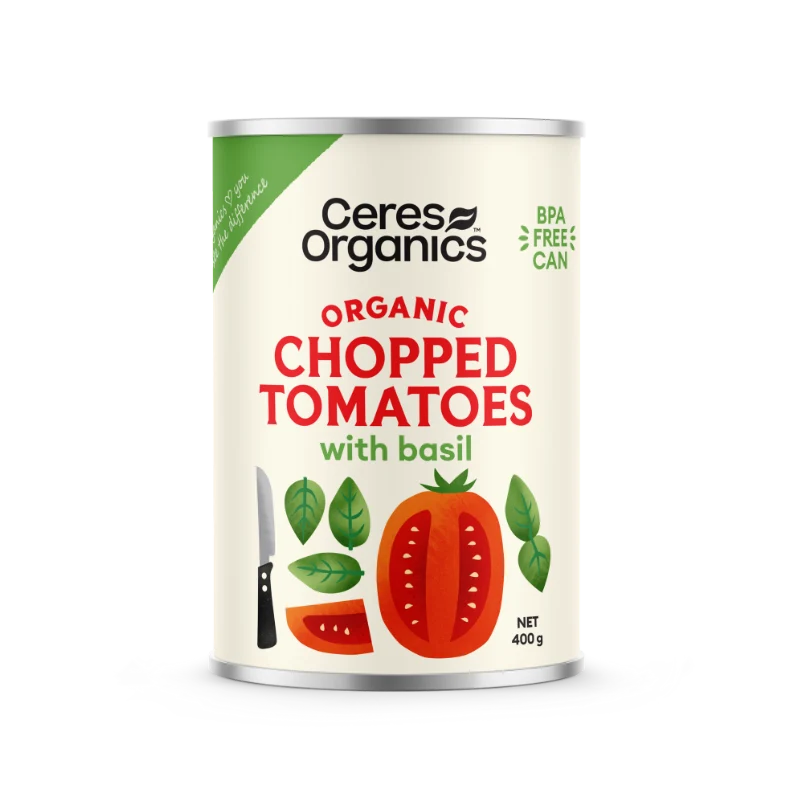 Chopped Tomatoes With Basil 400g Ceres Organics