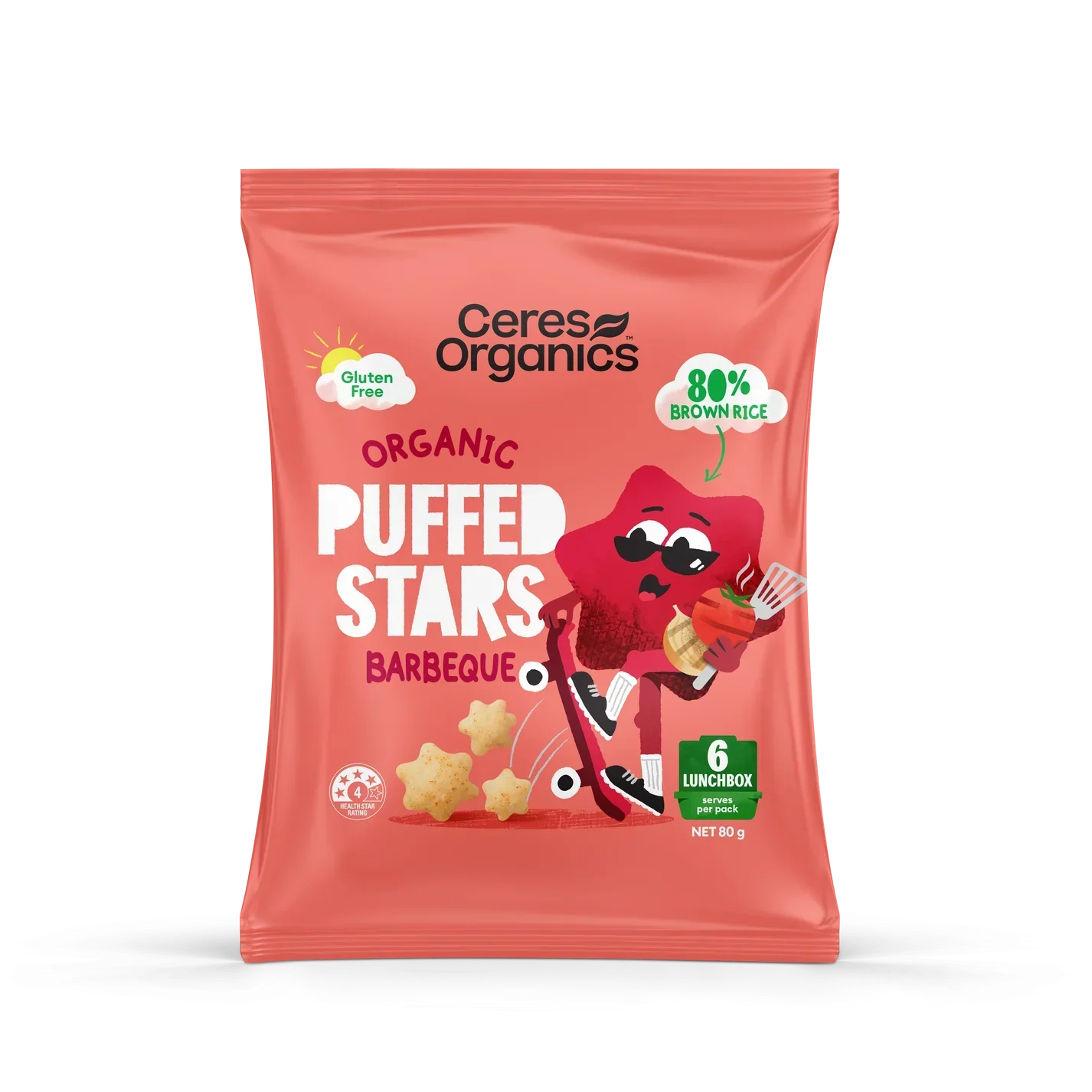 Puffed Stars Barbeque 80g Ceres Organics