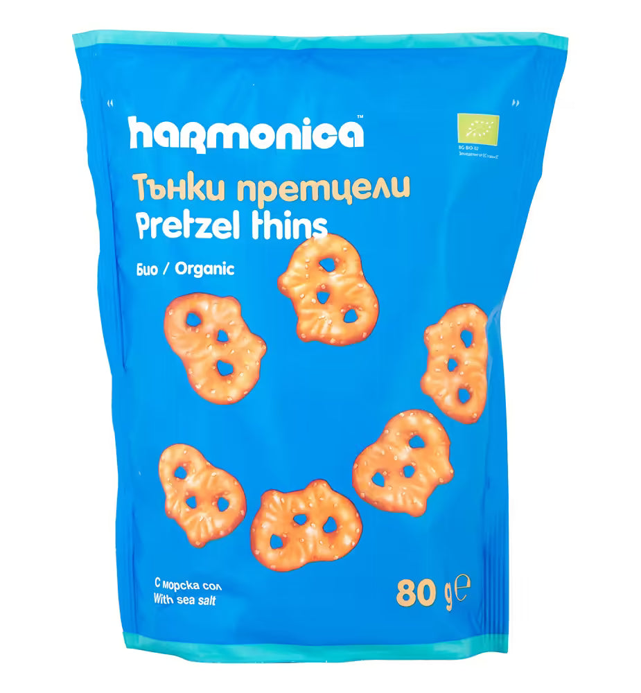 Organic Pretzel Thins Sea Salt 80g Harmonica