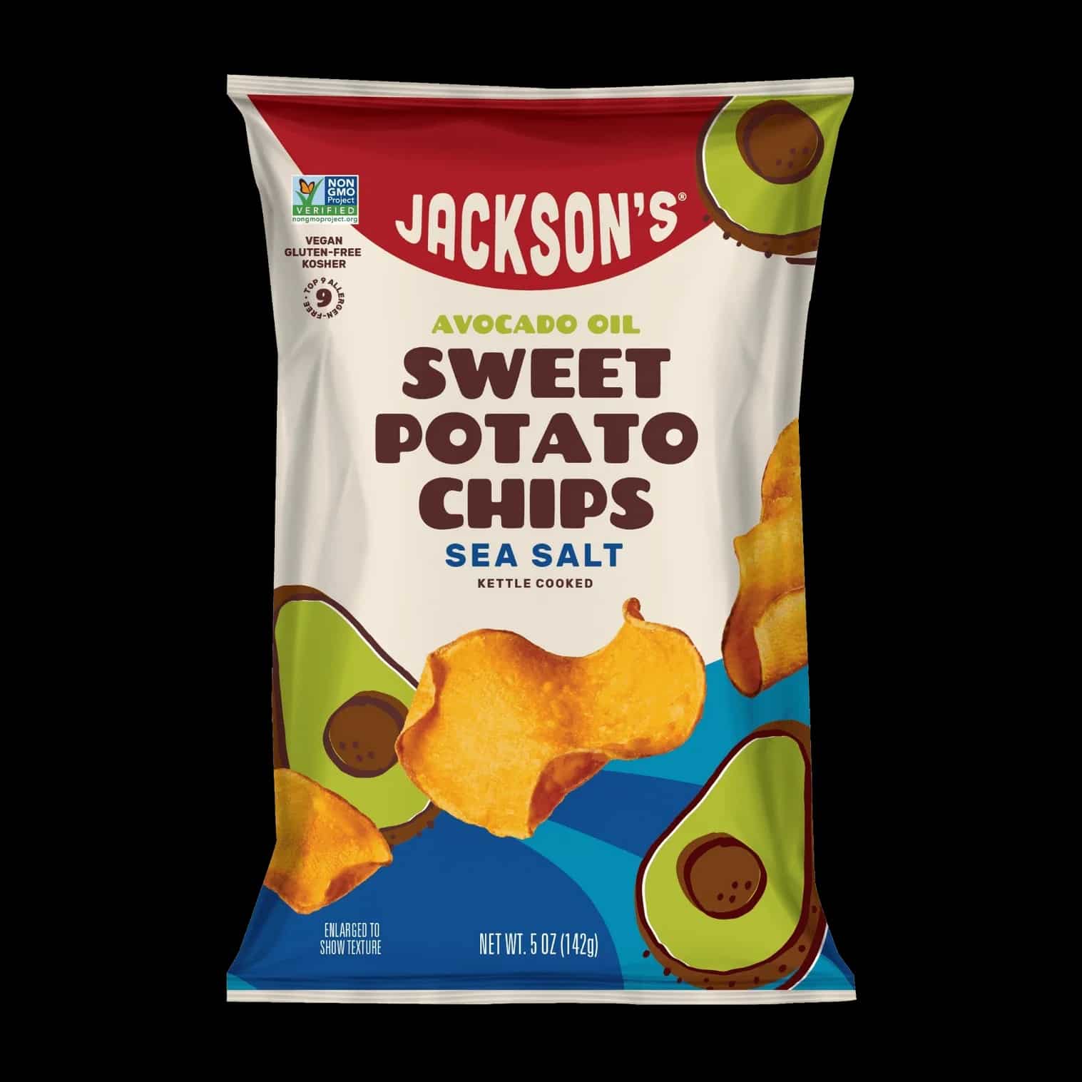 Avocado Oil Sea Salt Sweet Potato Chips 142g Jacksons