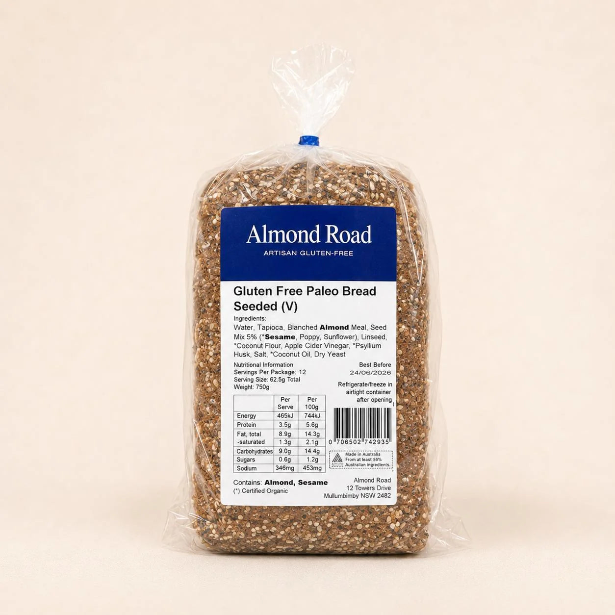 Gluten Free Seed Paleo Bread Almond Road