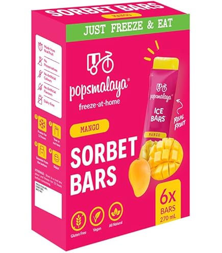 Sorbet Bars x6 Mango 270ml Freeze-At-Home Pops Malaya