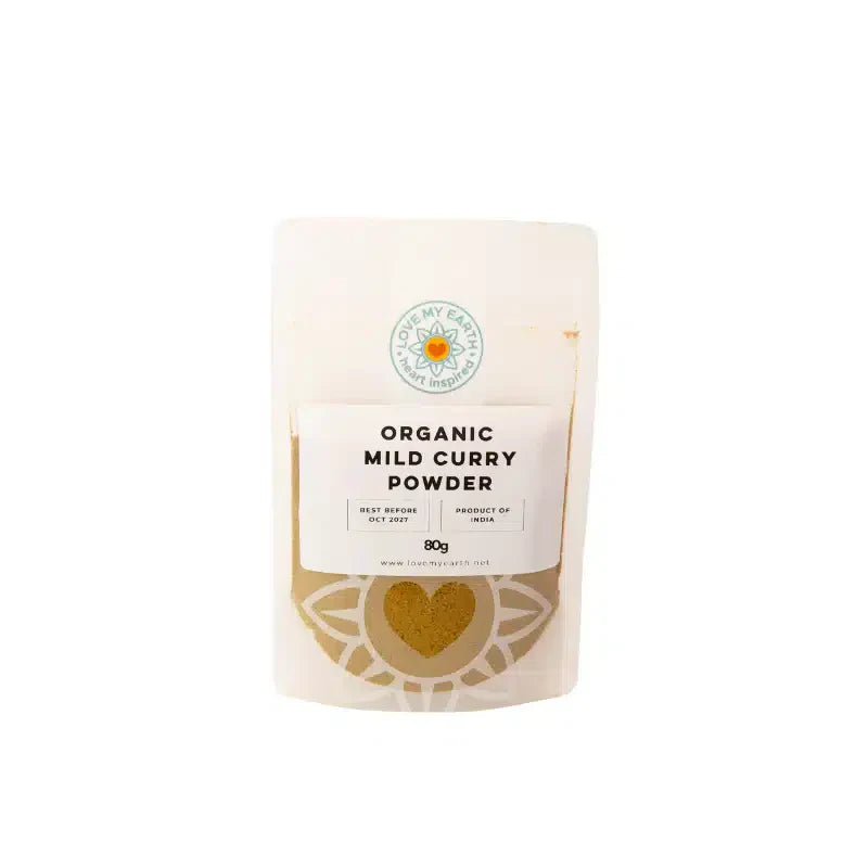 Org Mild Curry Powder Spice Blend Pouch 80g Love My Earth