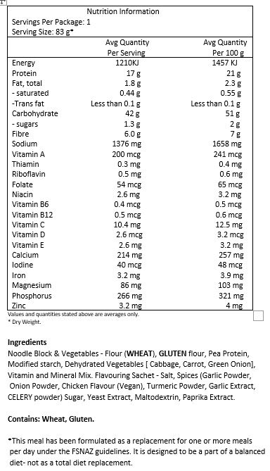 Noodle Bowl Garlic Chicken 83g Wholesome Bowl