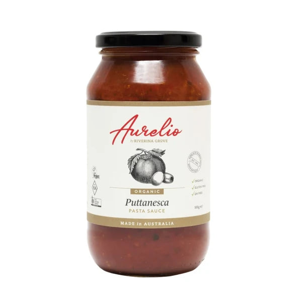 Organic Puttanesca Sauce 500g Aurelio