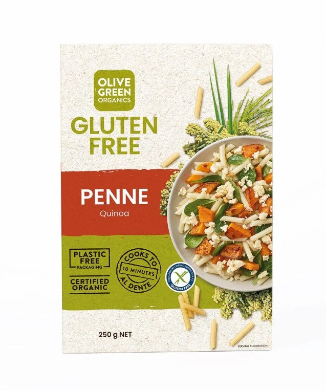 Gluten Free Quinoa & Rice Penne 250g Olive Green Organics