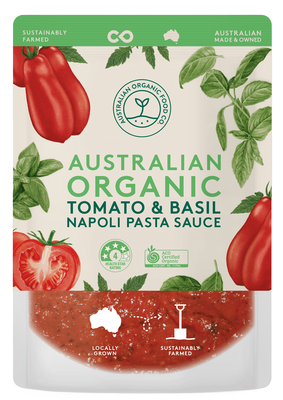 Tomato & Basil Napoli Pasta Sauce 400g Australian Organic Food Co