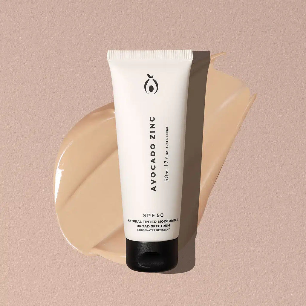 SPF50 Tinted Sunscreen Light 50ml Avocado Zinc
