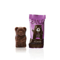 Chocolate bear with purple packaging featuring 'BANJO' branding on a white background