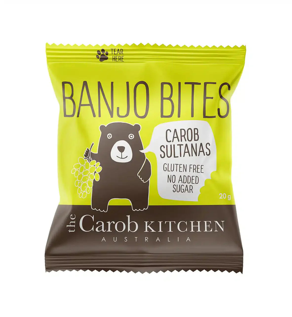 Banjo Bites Carob Coated Sultanas 8 Pack 120g The Carob Kitchen
