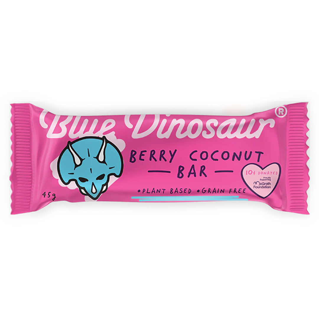 Berry Coconut Snack Bar 45g Blue Dinosaur
