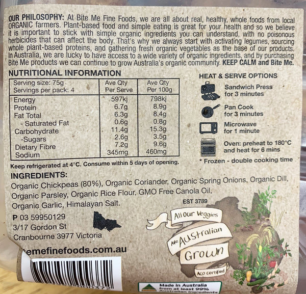 Bite Me Organic Falafel Bites 300g
