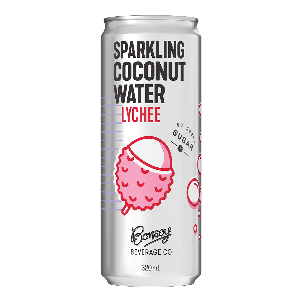 Lychee Sparkling Coconut Water 320ml Bonsoy