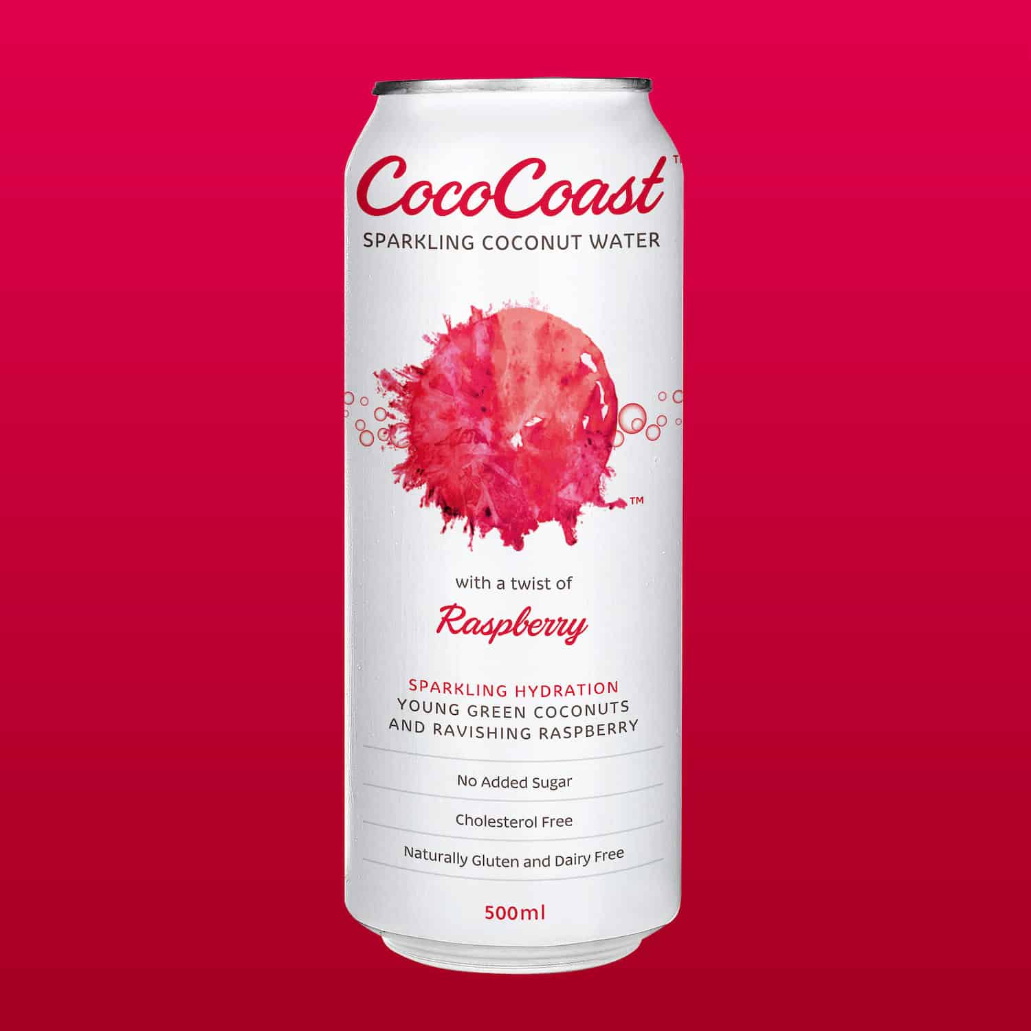 CocoCoast Coconut Water 6 Pack Raspberry