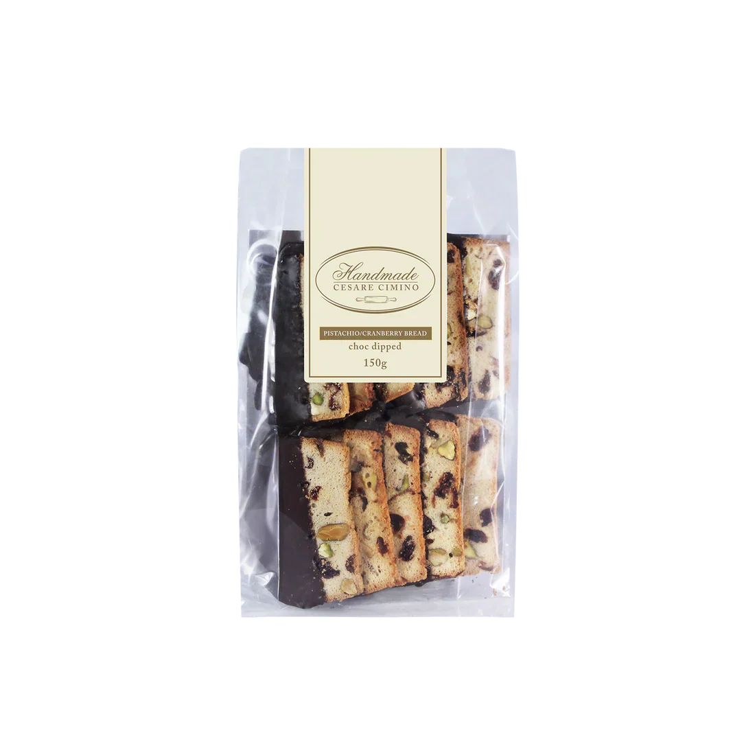 Choc Dipped Pistachio & Cranberry Bread 150g Cimino