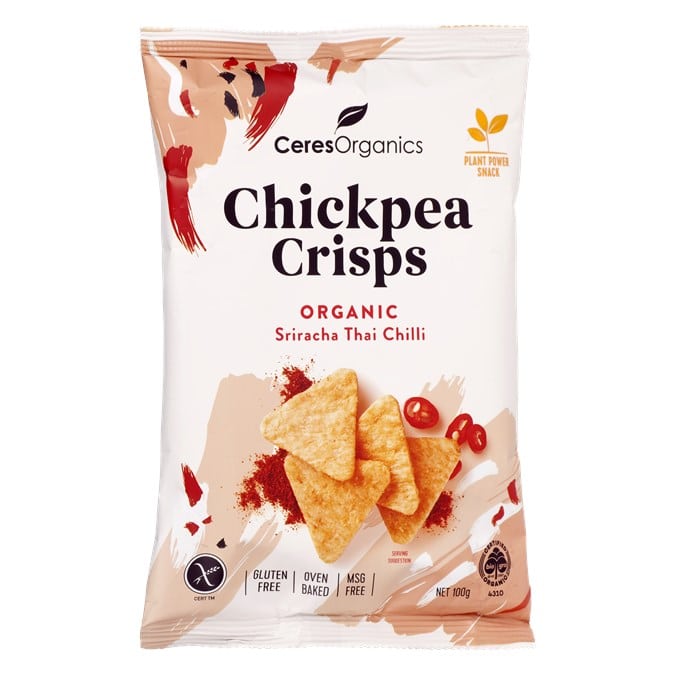 Chickpea Crisps Organic Sriracha Thai Chilli 100g Ceres Organics
