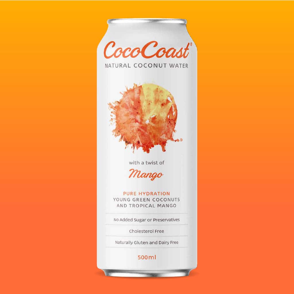 CocoCoast Coconut Water 6 Pack Mango