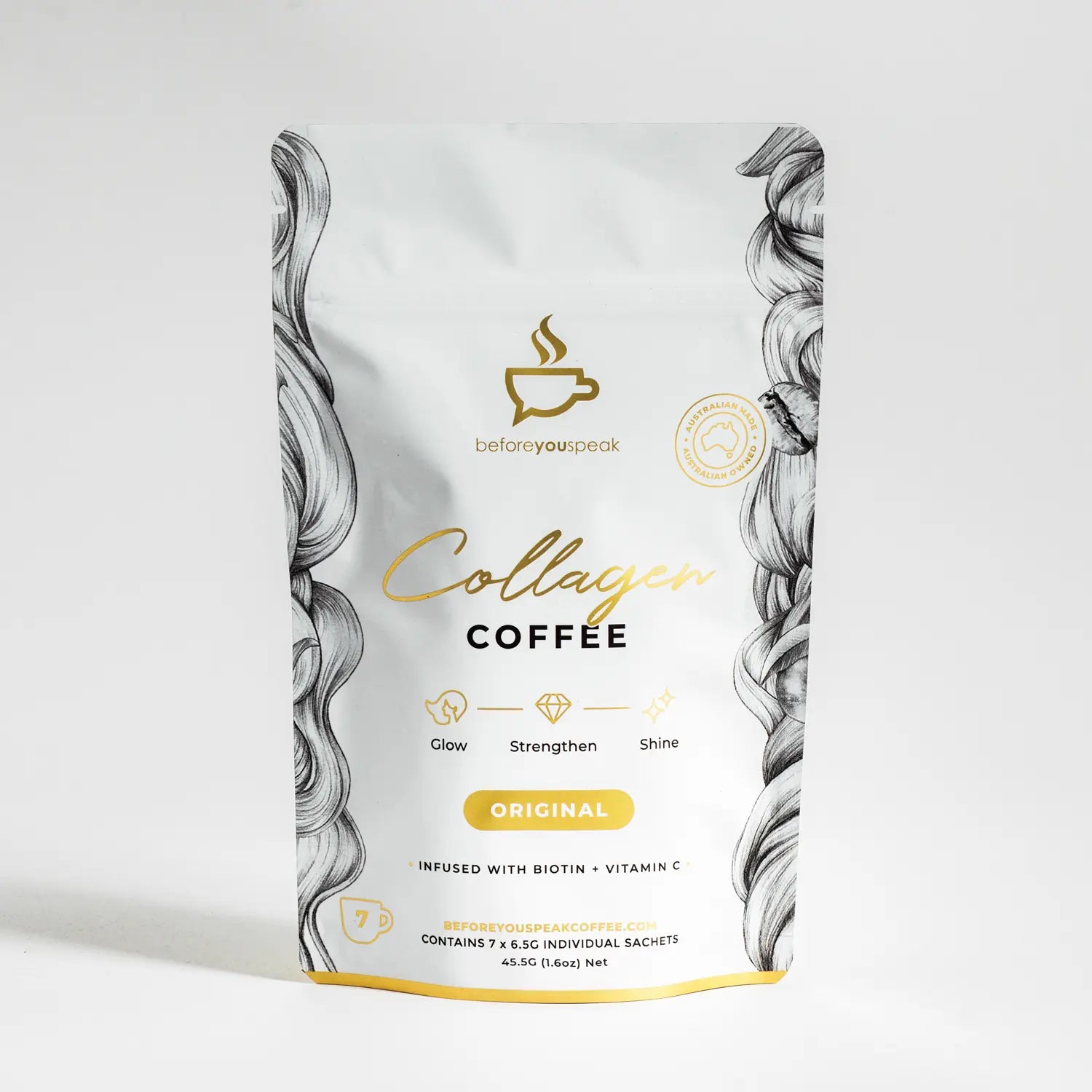 Collagen Coffee Original 7 x 6.5g Pack Before You Speak