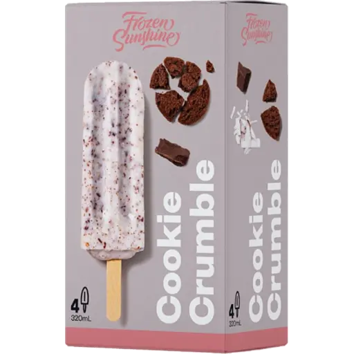 Cookie Crumble Iceblock 4pack Frozen Sunshine