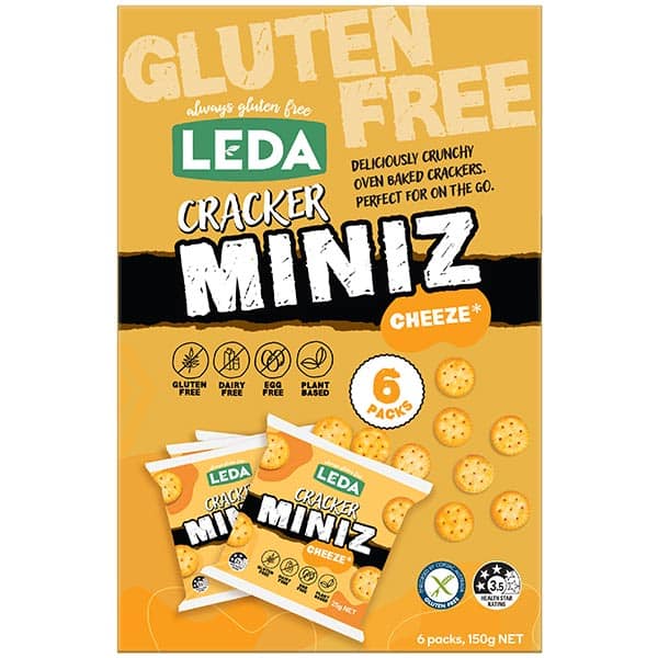 Cracker Miniz Cheeze 6pk 150g Leda
