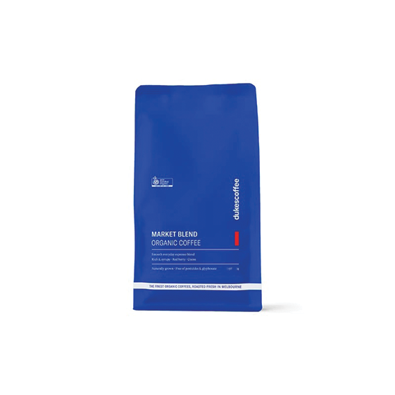 Organic Coffee Market Blend Stovetop 200g Dukes Coffee