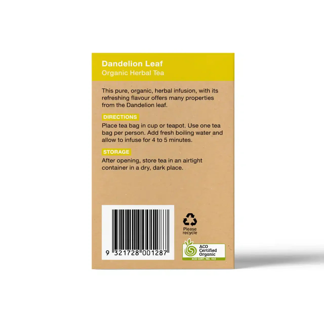 Dandelion Leaf Tea 25bags Planet Organic