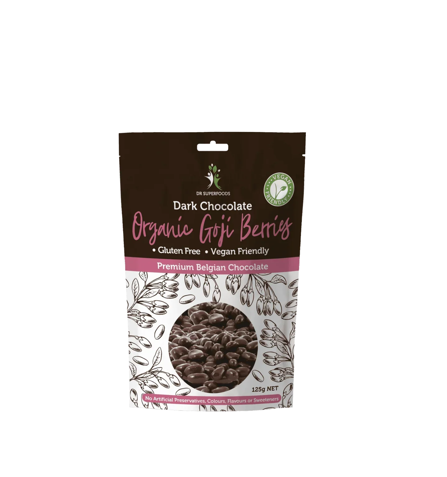 Dark Chocolate Organic Goji Berries 125g Dr Superfoods
