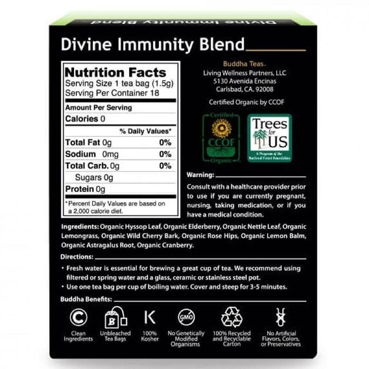 Divine Immunity Blend Tea 18 tea bags Buddha Tea