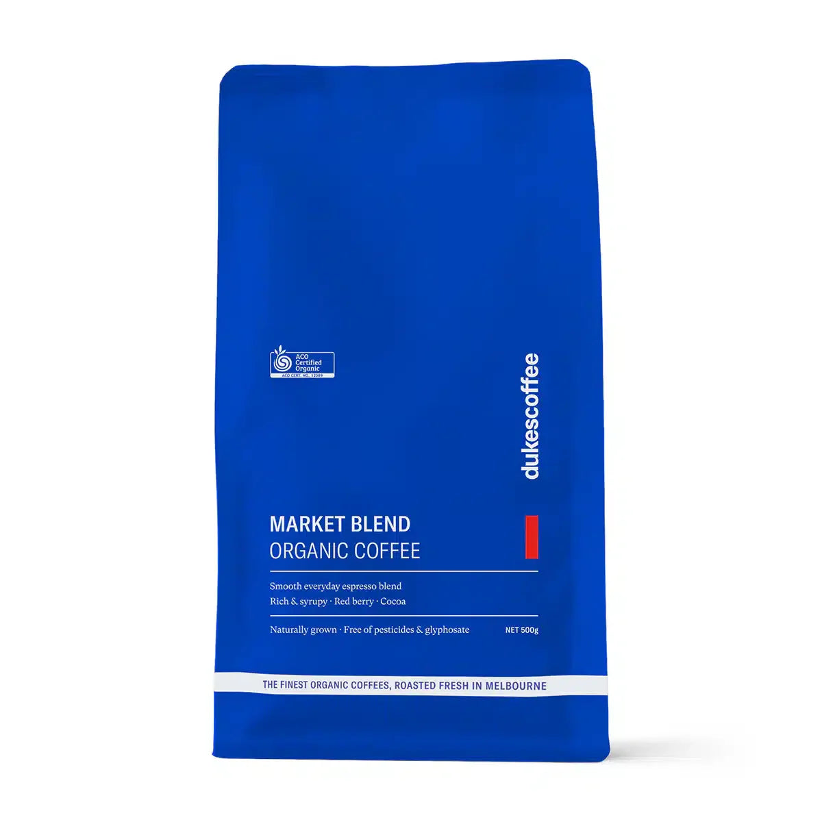 Organic Coffee Market Blend Whole Beans 200g Dukes Coffee