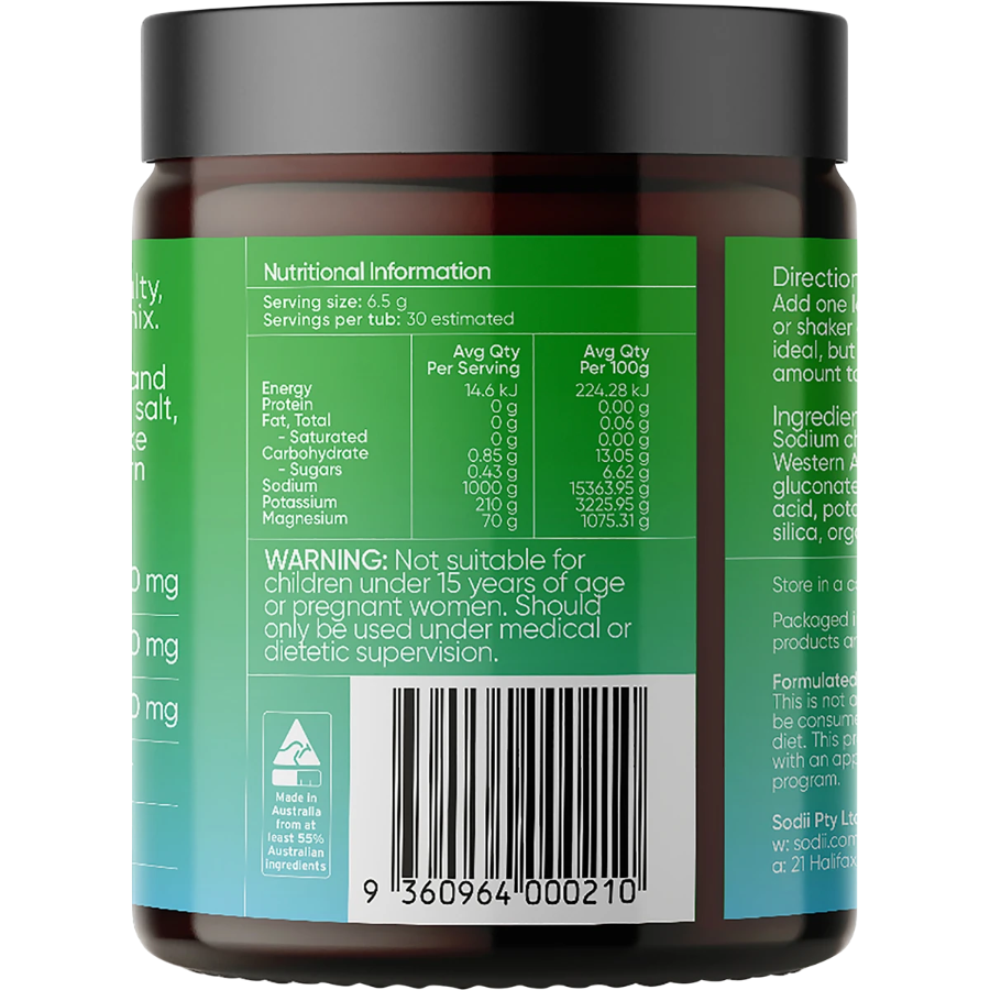 Everyday Hydration Salts Salty Kiwi 185g Sodii