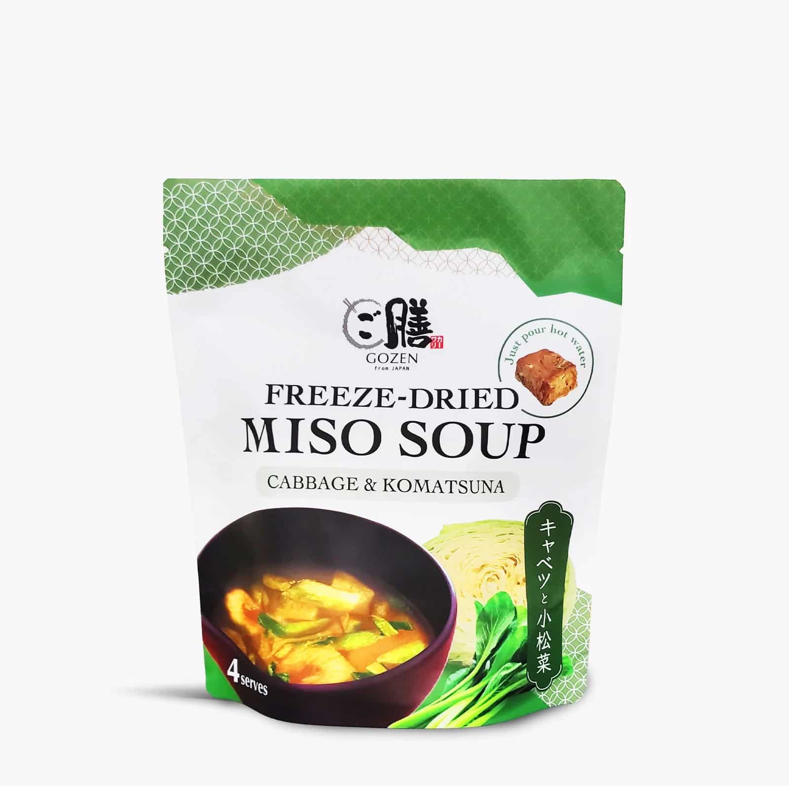 Freeze Dried Miso Soup Cabbage & Komatsuna 4 Serves Gozen