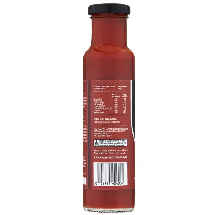 Tomato Ketchup 270g Good Sauce Undivided Food Co