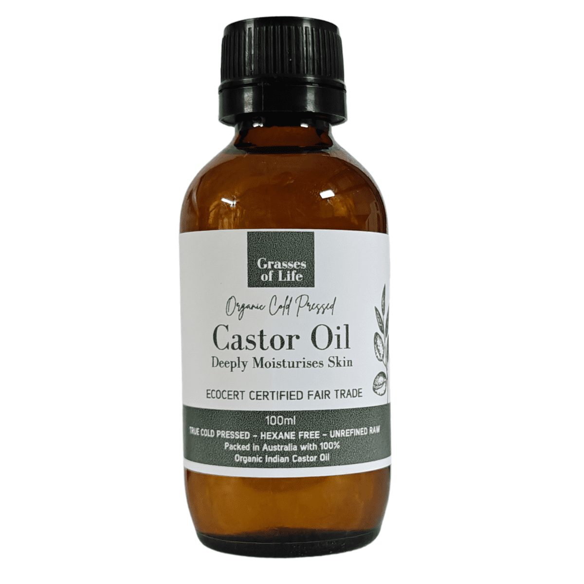 Cold Pressed Castor Oil 100ml Grasses Of Life