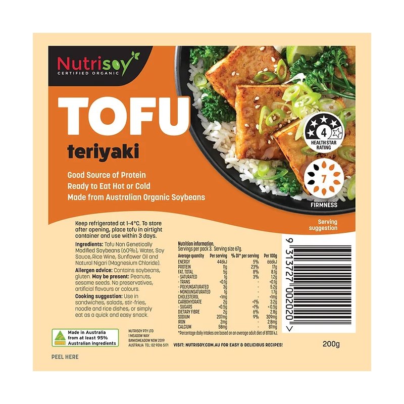 Teriyaki Tofu 200g Nutrisoy