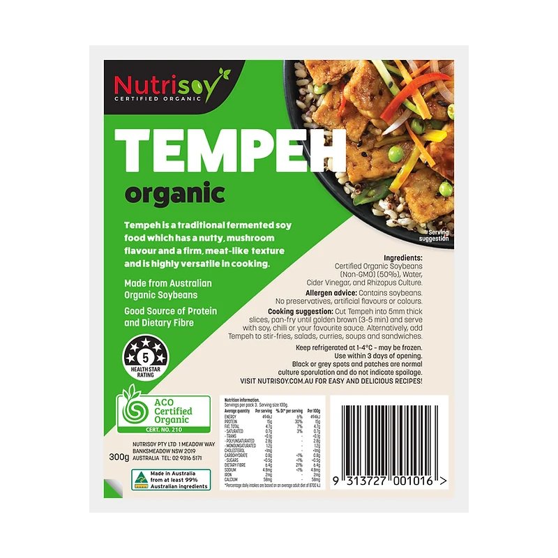 Organic Tempeh 300g Nutrisoy