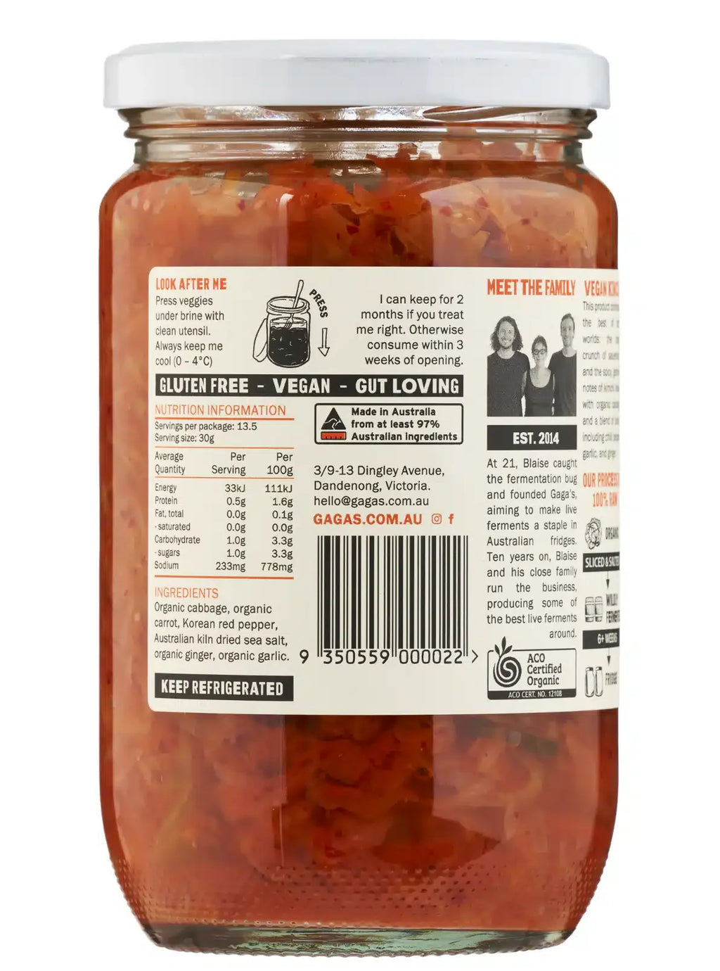 Powerkraut Vegan Kimchi 625g Gagas