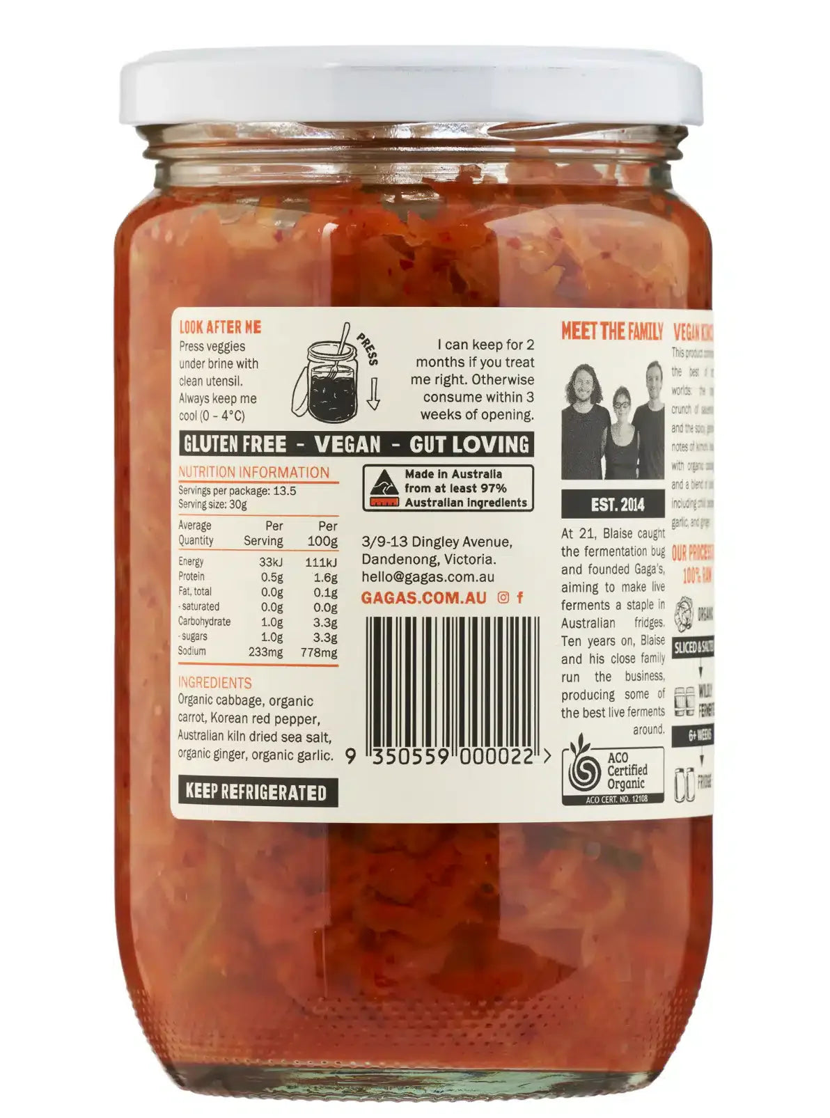 Powerkraut Vegan Kimchi 625g Gagas