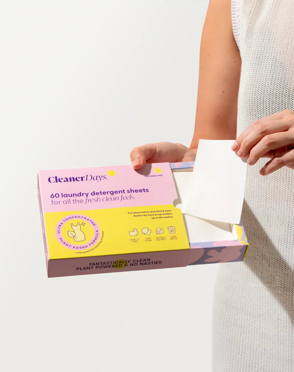 Laundry Detergent Sheets Fragrance Free x60 Cleaner Days