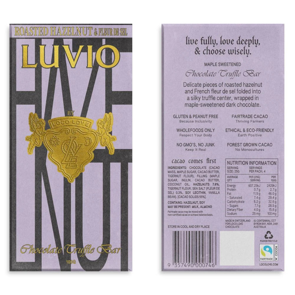 Roasted Hazelnut & Fleur De Sel Luvio 90g Loco Love
