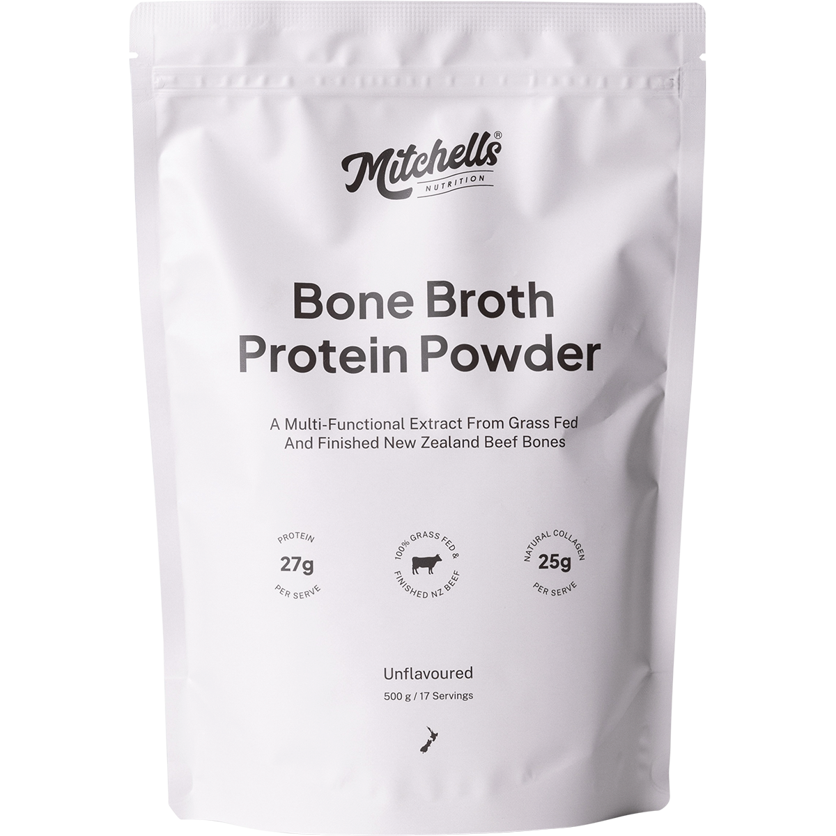 Bone Broth Protein Powder Unflavoured 500g Mitchells Nutrition