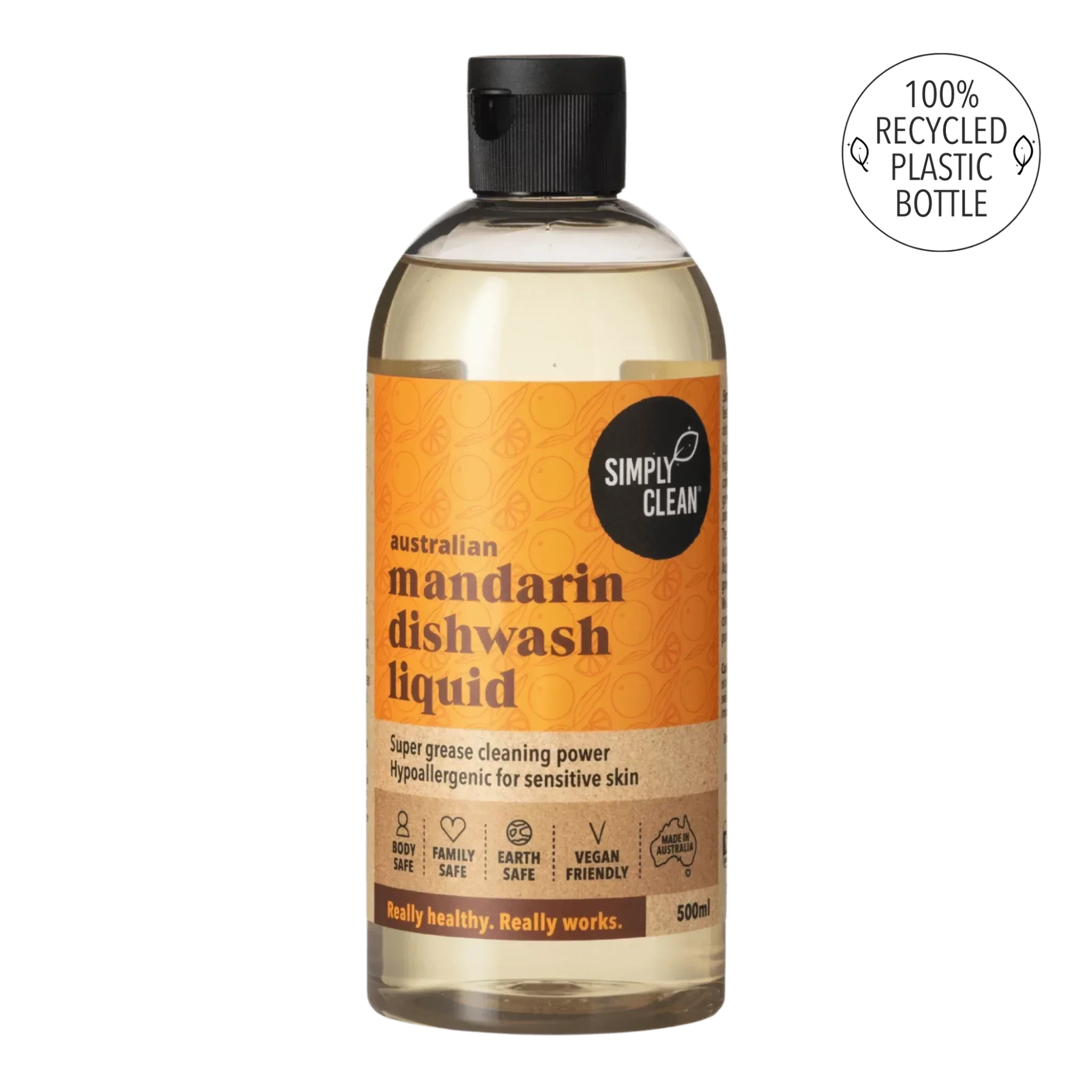 Mandarin Dish Wash Liquid 500ml Simply Clean