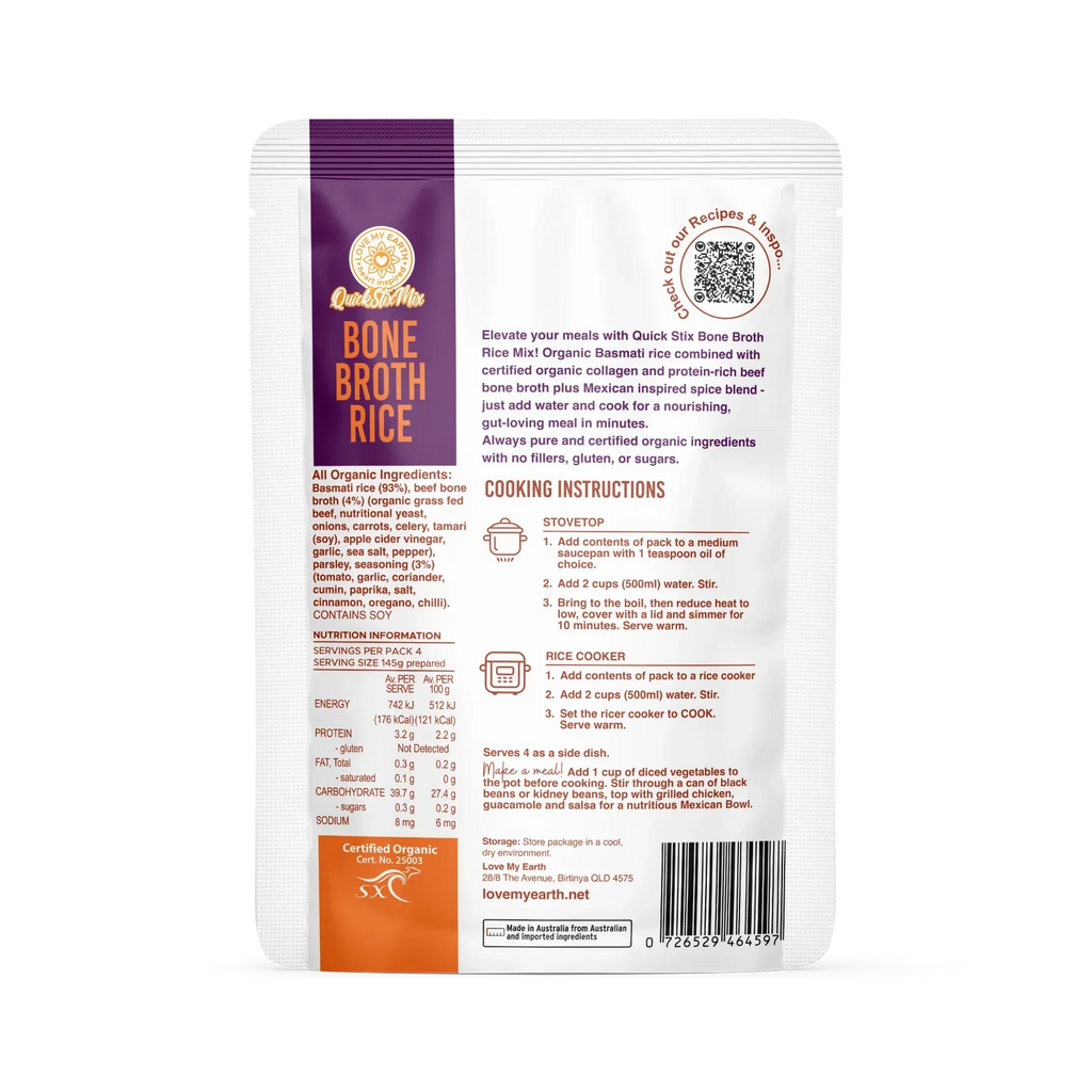 Mexican Bone Broth Rice 200g Love My Earth