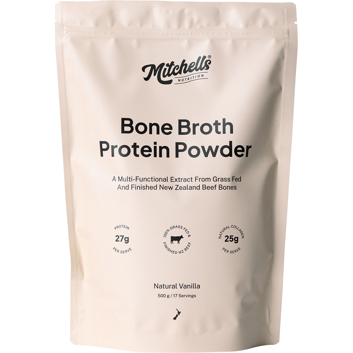 Bone Broth Protein Powder Vanilla 500g Mitchells Nutrition