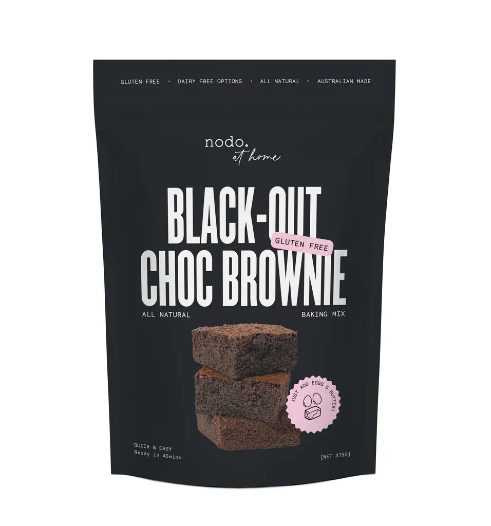 Black Out Brownie Cake Mix Gluten Free 375g Nodo