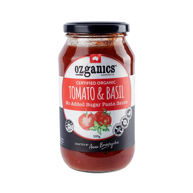 Organic Tomato & Basil Pasta Sauce 500g Ozganics