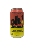 Natural Sparkling Lemon Strawberry Splash 375ml Oh! Lemonaid