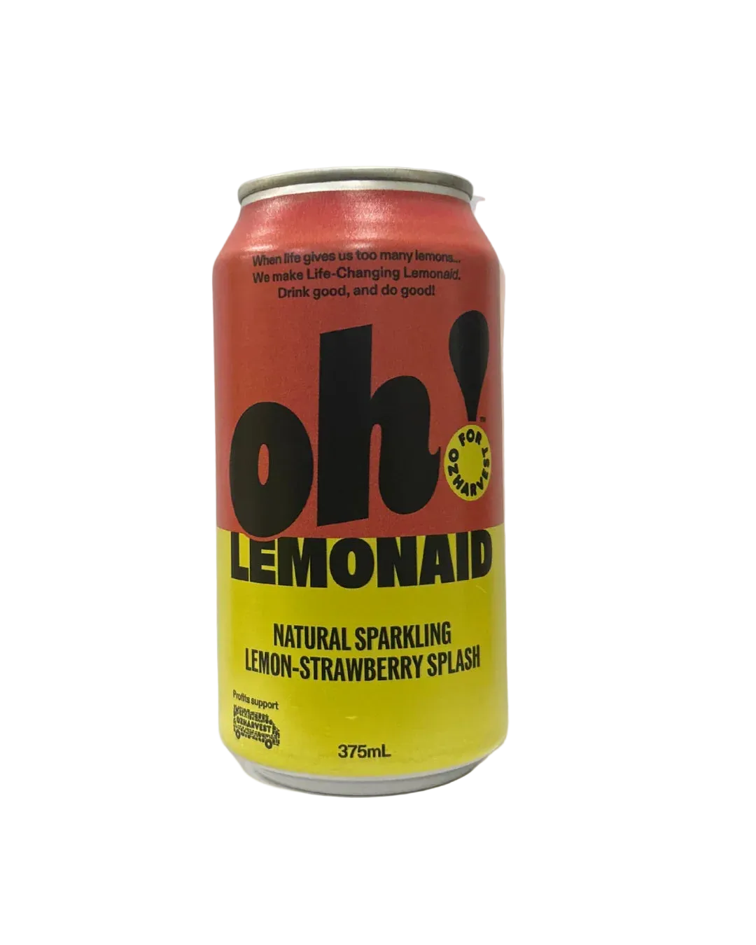 Natural Sparkling Lemon Strawberry Splash 375ml Oh! Lemonaid