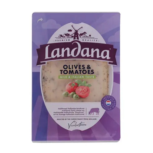Olive & Tomato Cheese Slices 150g Landana